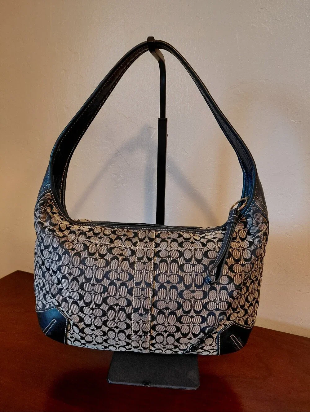 Coach Ergo Signature Hobo Shoulder Bag Style Number 11294 Blue Leather